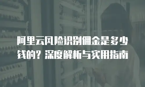 阿里云风险识别佣金是多少钱的？深度解析与实用指南