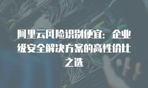 阿里云风险识别便宜：企业级安全解决方案的高性价比之选