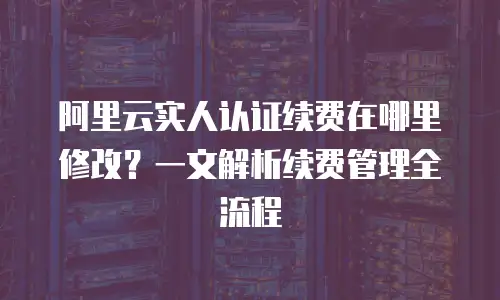 阿里云实人认证续费在哪里修改？一文解析续费管理全流程