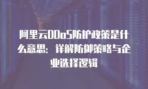 阿里云DDoS防护政策是什么意思：详解防御策略与企业选择逻辑