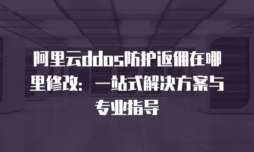 阿里云ddos防护返佣在哪里修改：一站式解决方案与专业指导