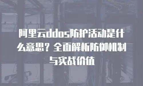 阿里云ddos防护活动是什么意思？全面解析防御机制与实战价值