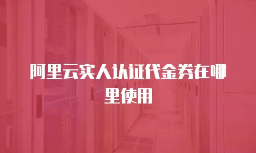阿里云实人认证代金券在哪里使用