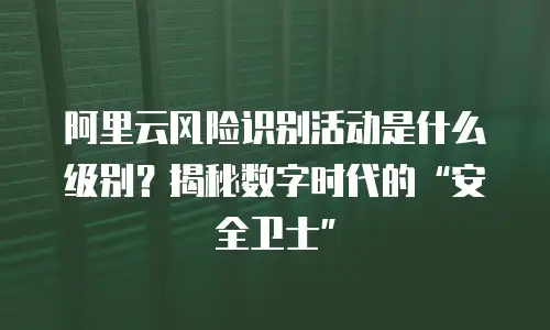 阿里云风险识别活动是什么级别？揭秘数字时代的“安全卫士”