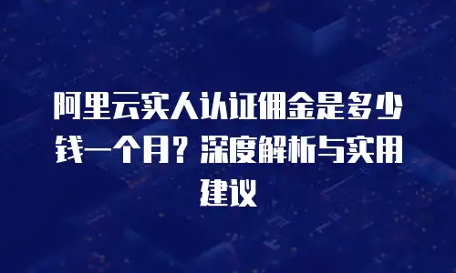 阿里云实人认证佣金是多少钱一个月？深度解析与实用建议