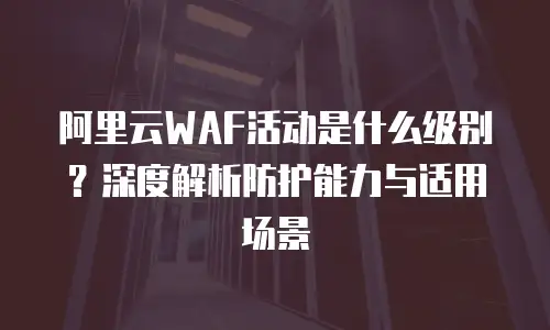 阿里云WAF活动是什么级别？深度解析防护能力与适用场景