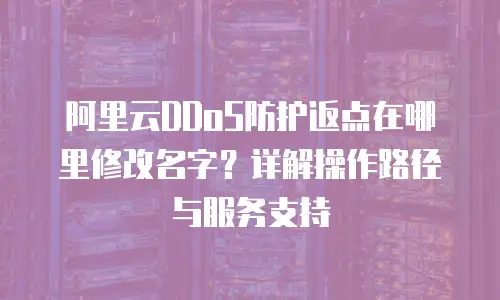 阿里云DDoS防护返点在哪里修改名字？详解操作路径与服务支持