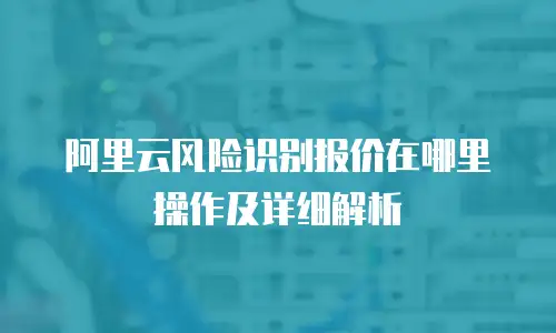 阿里云风险识别报价在哪里操作及详细解析