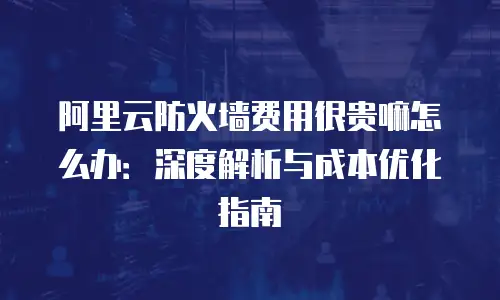 阿里云防火墙费用很贵嘛怎么办：深度解析与成本优化指南