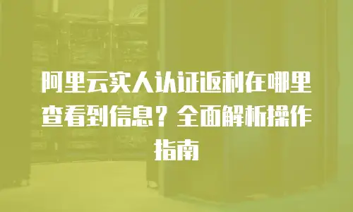 阿里云实人认证返利在哪里查看到信息？全面解析操作指南