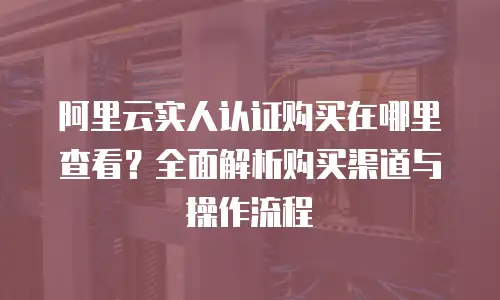 阿里云实人认证购买在哪里查看？全面解析购买渠道与操作流程