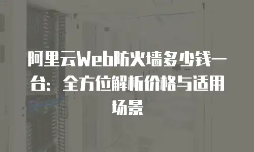阿里云Web防火墙多少钱一台：全方位解析价格与适用场景