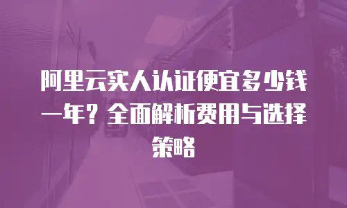 阿里云实人认证便宜多少钱一年？全面解析费用与选择策略