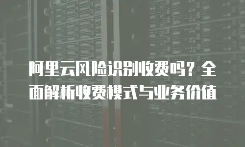 阿里云风险识别收费吗？全面解析收费模式与业务价值