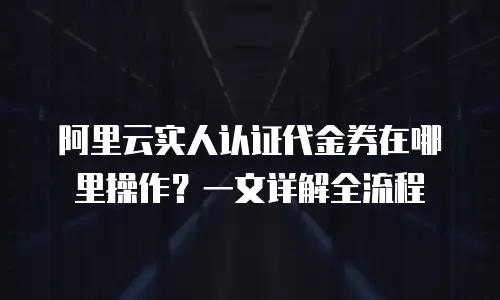 阿里云实人认证代金券在哪里操作？一文详解全流程