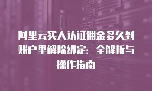 阿里云实人认证佣金多久到账户里解除绑定：全解析与操作指南