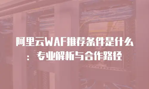 阿里云WAF推荐条件是什么：专业解析与合作路径