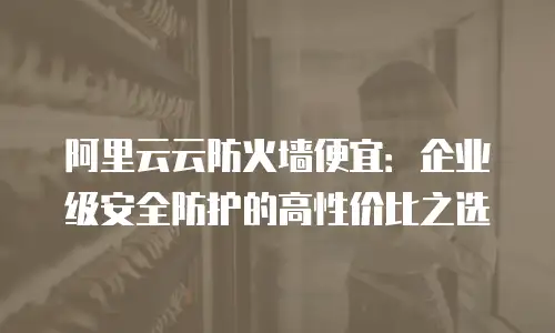 阿里云云防火墙便宜：企业级安全防护的高性价比之选