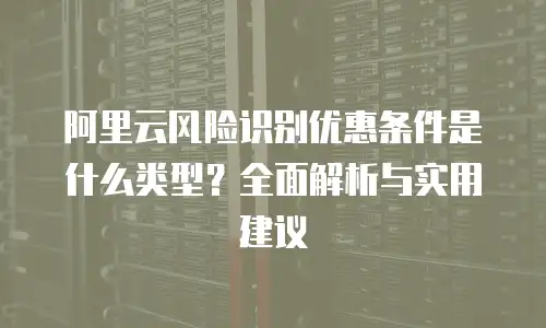 阿里云风险识别优惠条件是什么类型？全面解析与实用建议