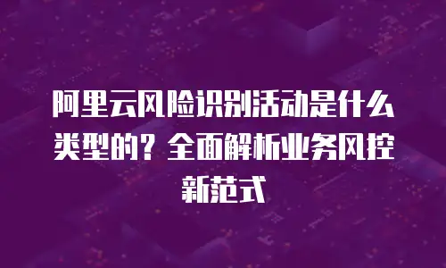 阿里云风险识别活动是什么类型的？全面解析业务风控新范式