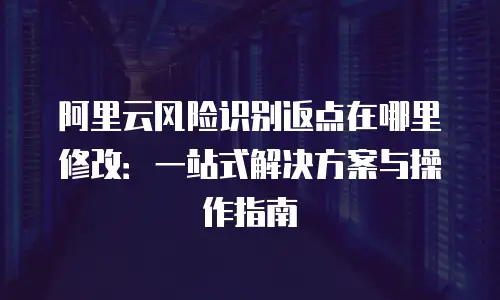阿里云风险识别返点在哪里修改：一站式解决方案与操作指南