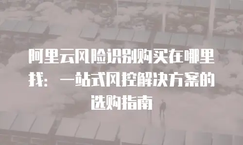 阿里云风险识别购买在哪里找：一站式风控解决方案的选购指南