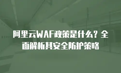 阿里云WAF政策是什么？全面解析其安全防护策略