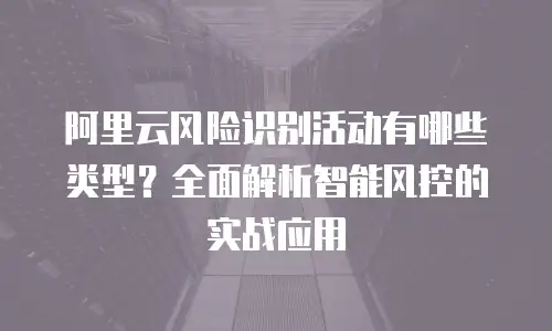 阿里云风险识别活动有哪些类型？全面解析智能风控的实战应用