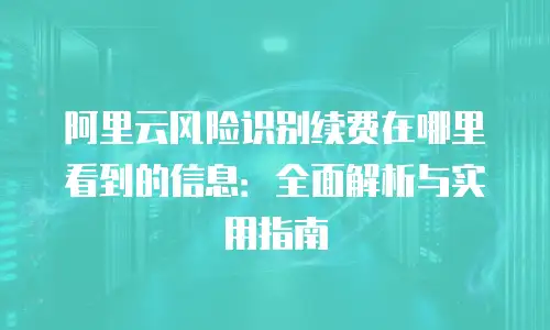 阿里云风险识别续费在哪里看到的信息：全面解析与实用指南