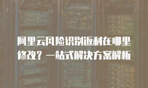 阿里云风险识别返利在哪里修改？一站式解决方案解析