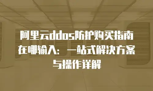 阿里云ddos防护购买指南在哪输入：一站式解决方案与操作详解