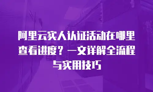 阿里云实人认证活动在哪里查看进度？一文详解全流程与实用技巧