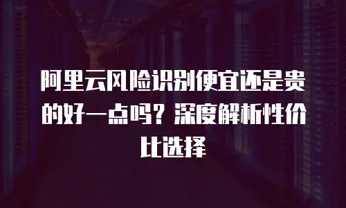 阿里云风险识别便宜还是贵的好一点吗？深度解析性价比选择