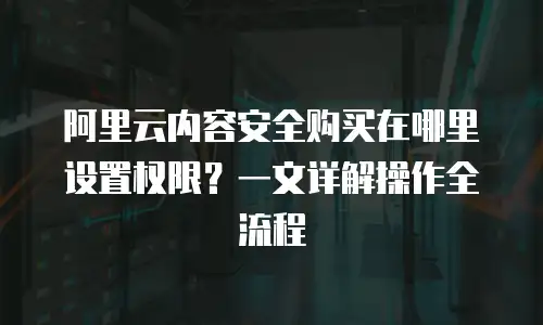 阿里云内容安全购买在哪里设置权限？一文详解操作全流程