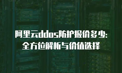 阿里云ddos防护报价多少：全方位解析与价值选择