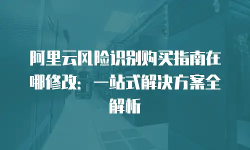 阿里云风险识别购买指南在哪修改：一站式解决方案全解析