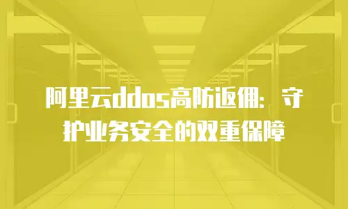 阿里云ddos高防返佣：守护业务安全的双重保障