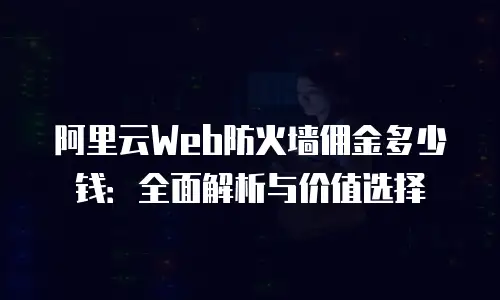 阿里云Web防火墙佣金多少钱：全面解析与价值选择