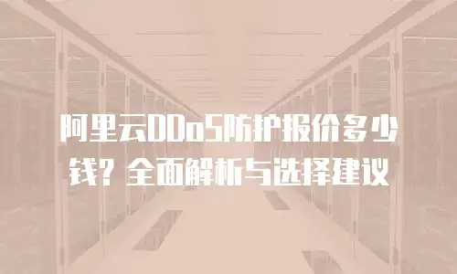 阿里云DDoS防护报价多少钱？全面解析与选择建议