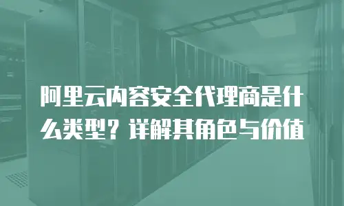 阿里云内容安全代理商是什么类型？详解其角色与价值
