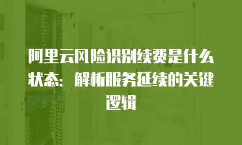 阿里云风险识别续费是什么状态：解析服务延续的关键逻辑
