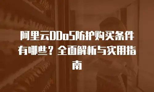 阿里云DDoS防护购买条件有哪些？全面解析与实用指南
