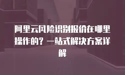 阿里云风险识别报价在哪里操作的？一站式解决方案详解