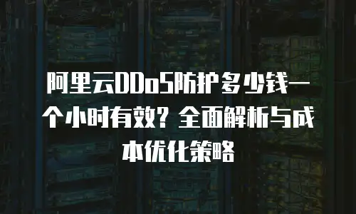 阿里云DDoS防护多少钱一个小时有效？全面解析与成本优化策略