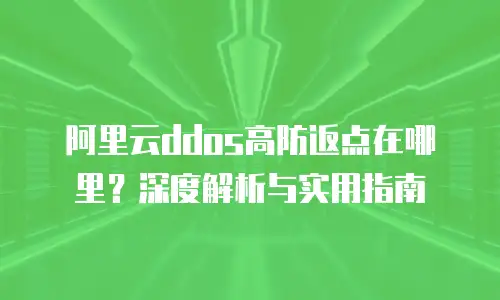 阿里云ddos高防返点在哪里？深度解析与实用指南