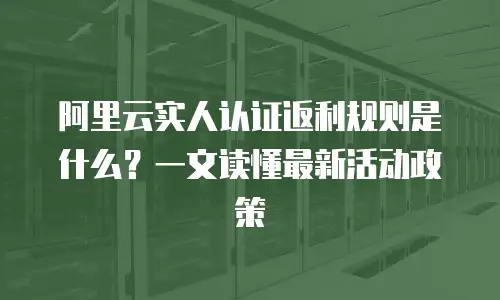 阿里云实人认证返利规则是什么？一文读懂最新活动政策