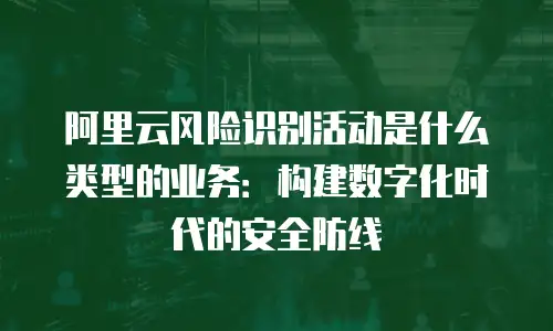 阿里云风险识别活动是什么类型的业务：构建数字化时代的安全防线