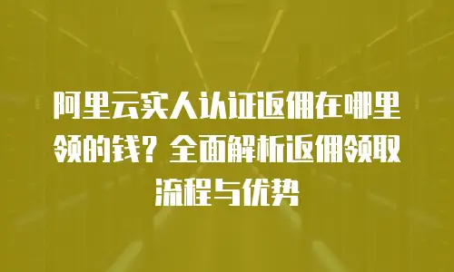 阿里云实人认证返佣在哪里领的钱？全面解析返佣领取流程与优势