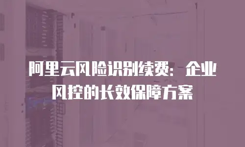 阿里云风险识别续费：企业风控的长效保障方案