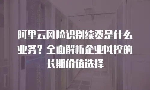 阿里云风险识别续费是什么业务？全面解析企业风控的长期价值选择